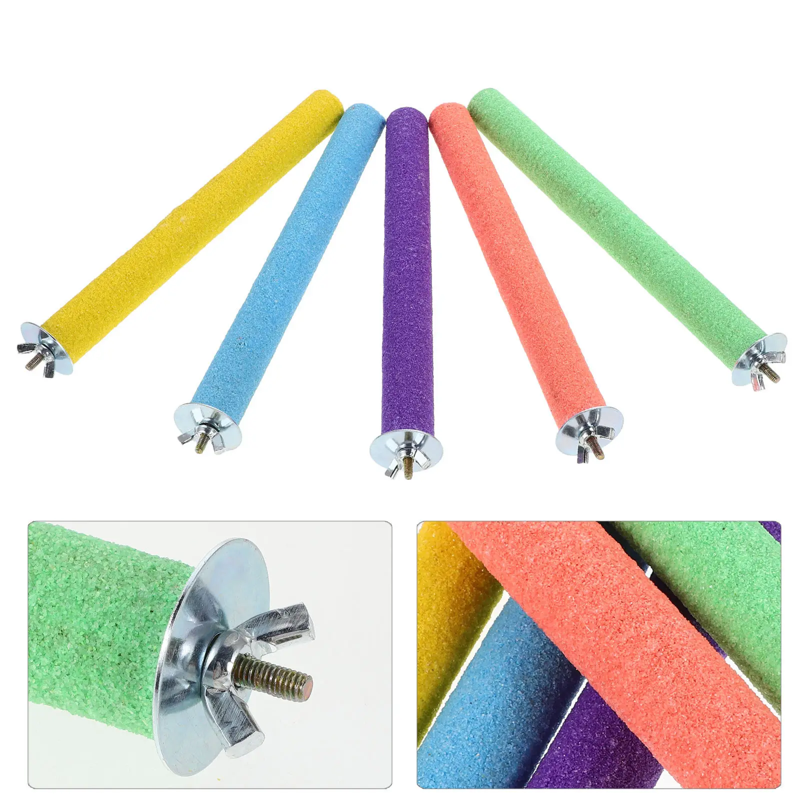 

10Pcs Parrot Sanded Bird Perch Stand Nail Grinding Claw Care Platform for Cage Bird Perches Accessories Parrot Perch