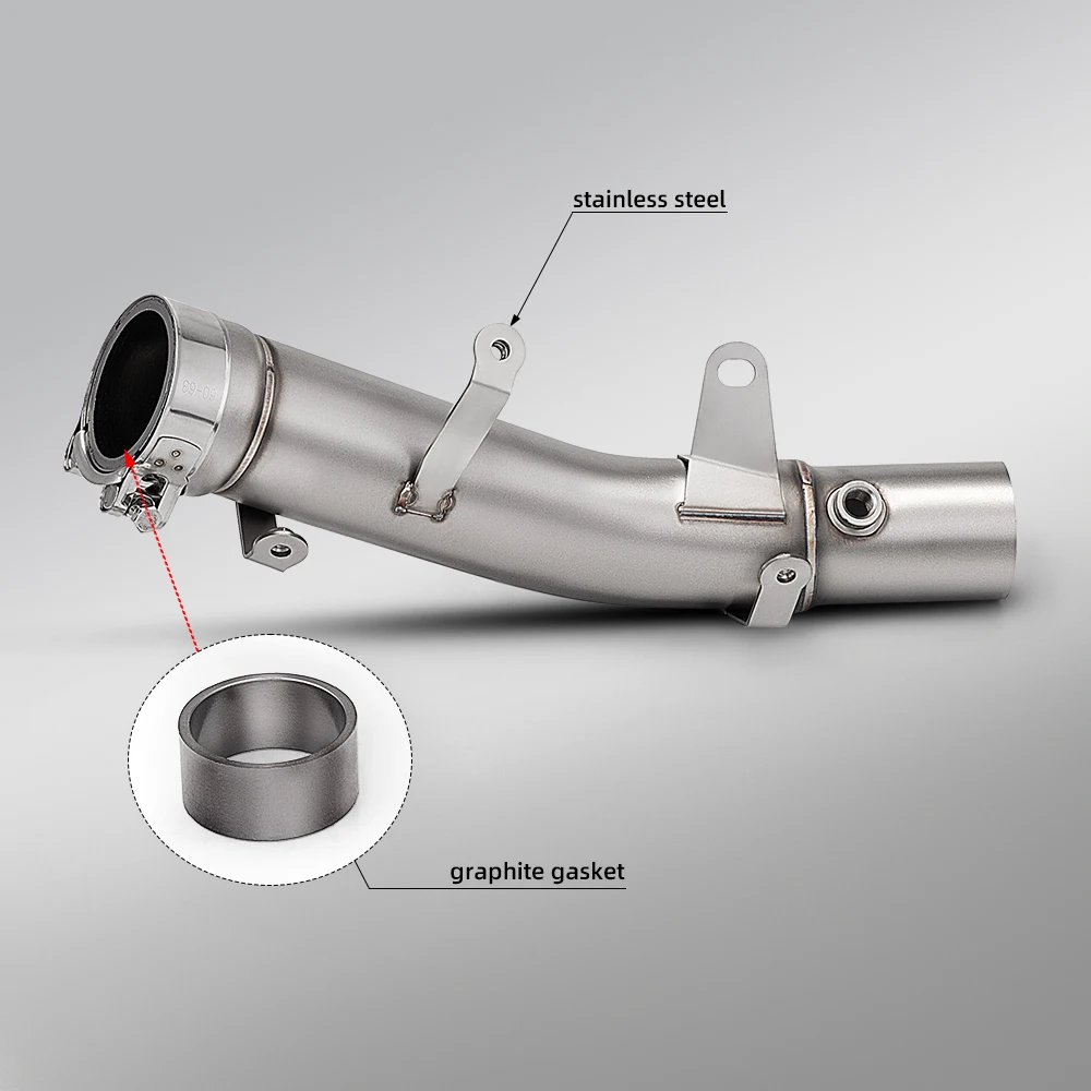 For 2024-2026 ZX6R Ninja ZX-6R motorcycle midsection exhaust pipe system 63mm (connected to the original vehicle)