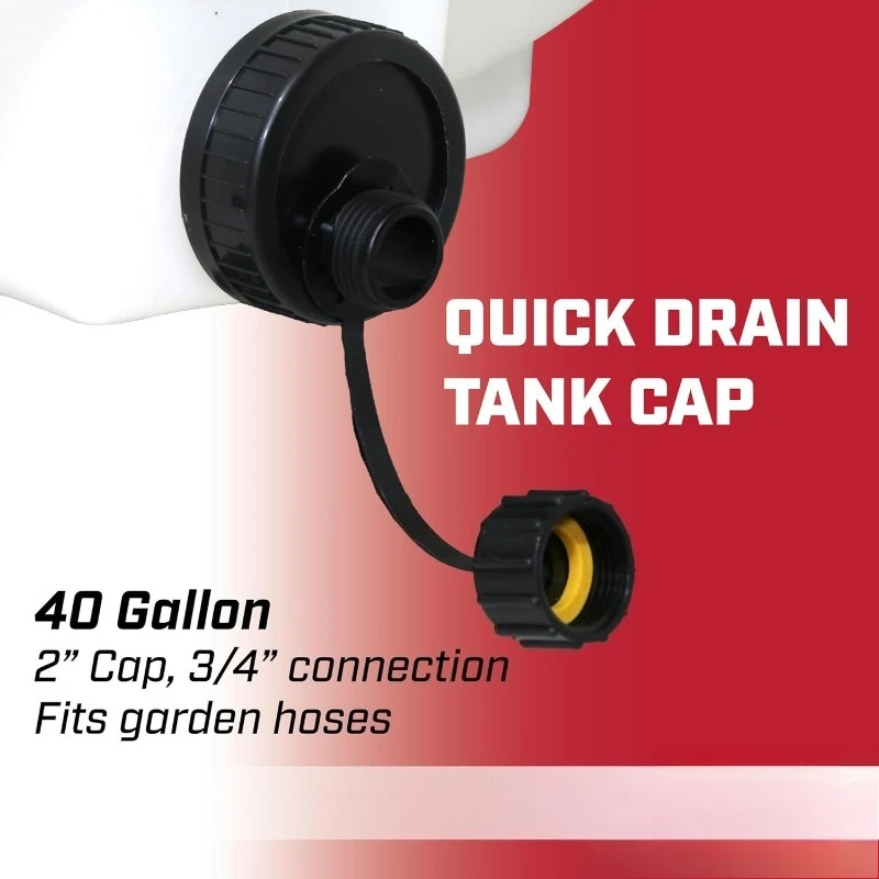 98142：40ガロン水貯蔵タンク、ユーティリティ水タンク、給水、農場、面積、庭園、果樹園用、半透明