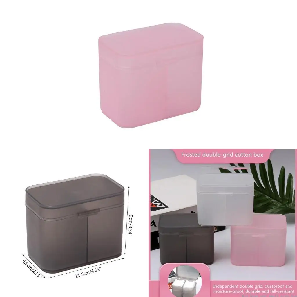 581C Clear Plastic Holder Cotton Swab Towels Makeup Pads Storage Box