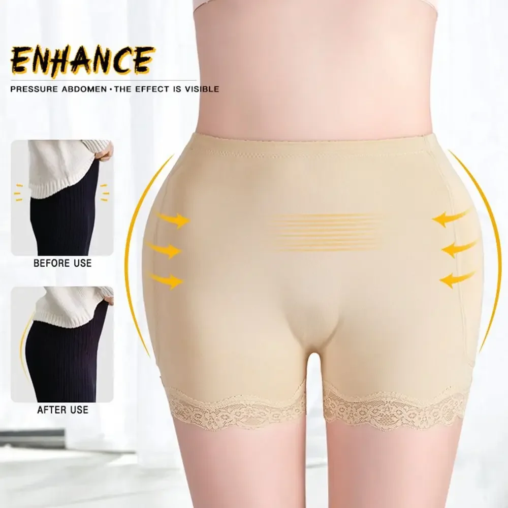 Hip Lift Lace Fake Ass Buttocks Shorts Middle Waist Briefs Body Shaping Pants fajas reductoras y modeladoras mujer shapewear