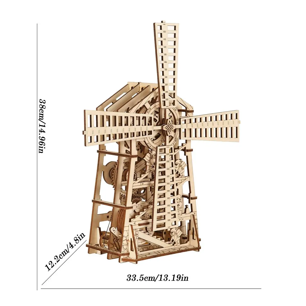 Dutch windmill Model DIY 3D Wooden Puzzle Building Block Kits Assembly Toy Birthday Gift For Kids Adult Home Decor