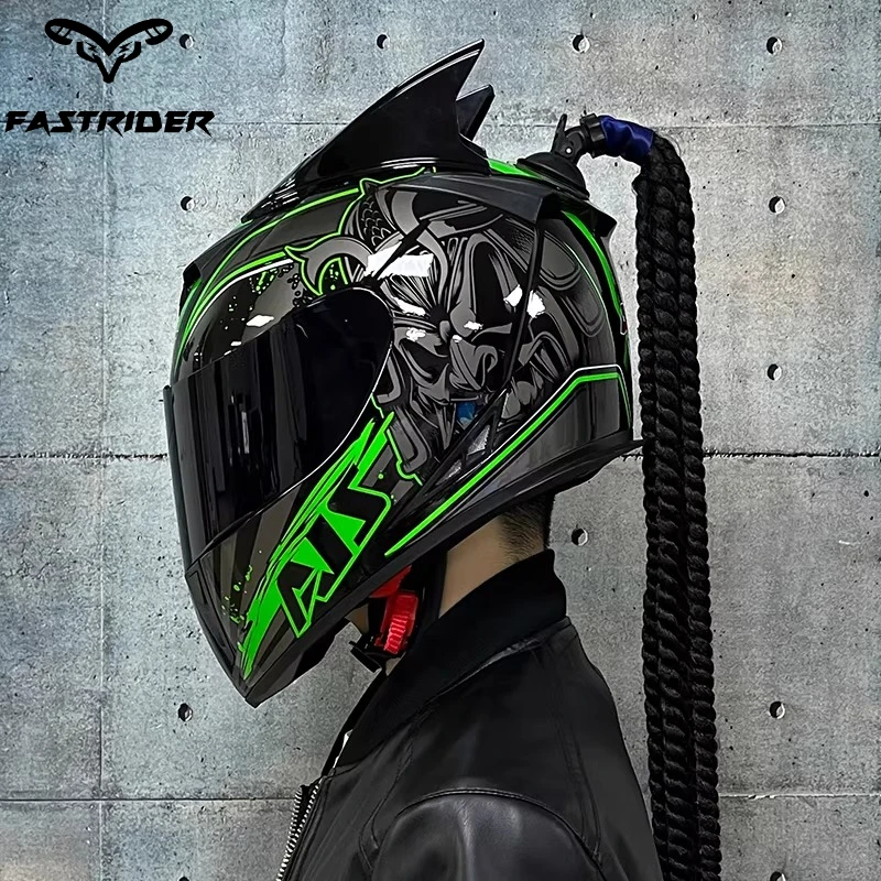 Motorcycle Unisex Full Helmet Electric Bicycle Summer Double Lens Running Helmet Four Seasons Bluetooth Size S-2XL