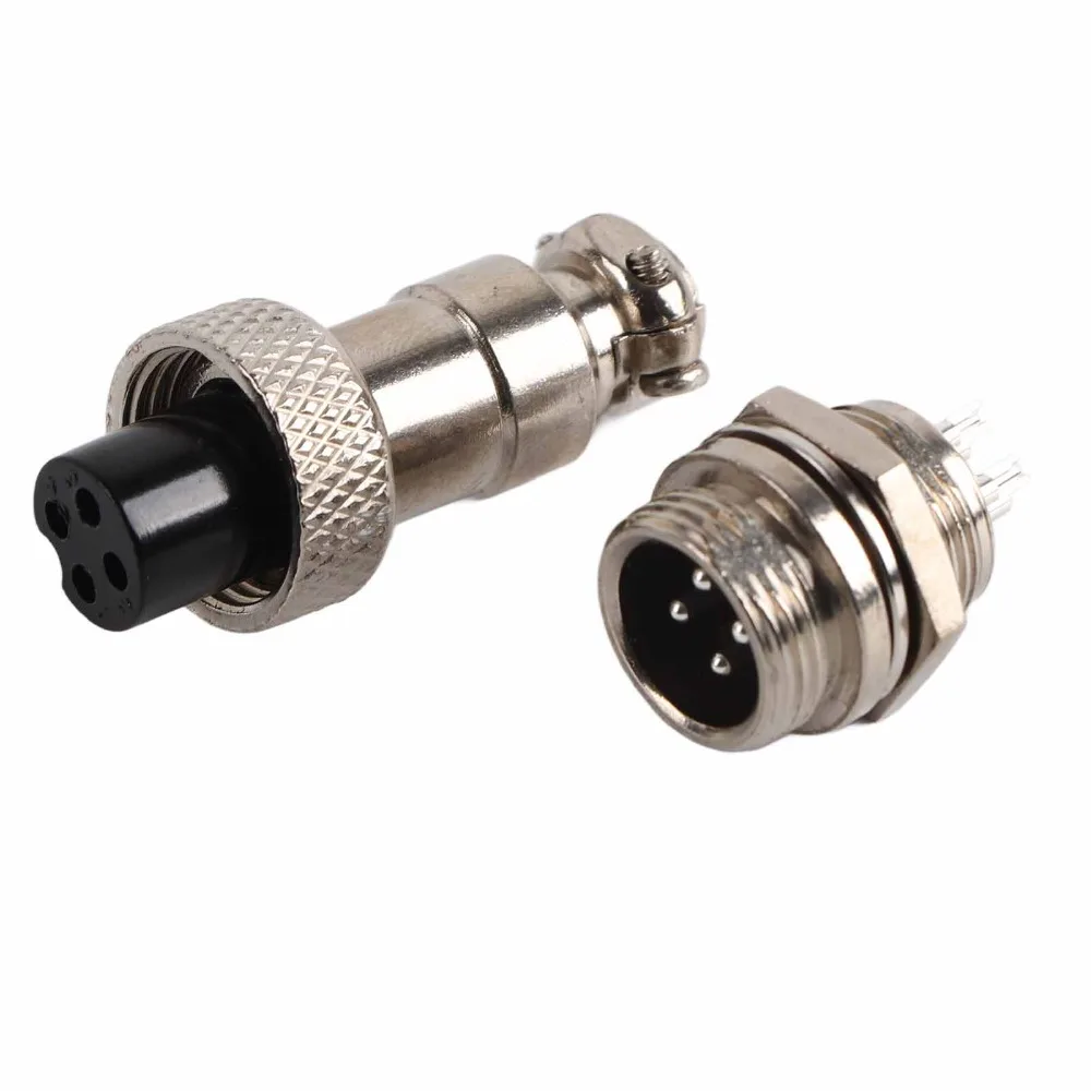 10 Set Electronic Components GX12 Aviation Connector 4 Pin 5A Aviation Plug 12mm Waterproof Connector Data Acquisition Systems