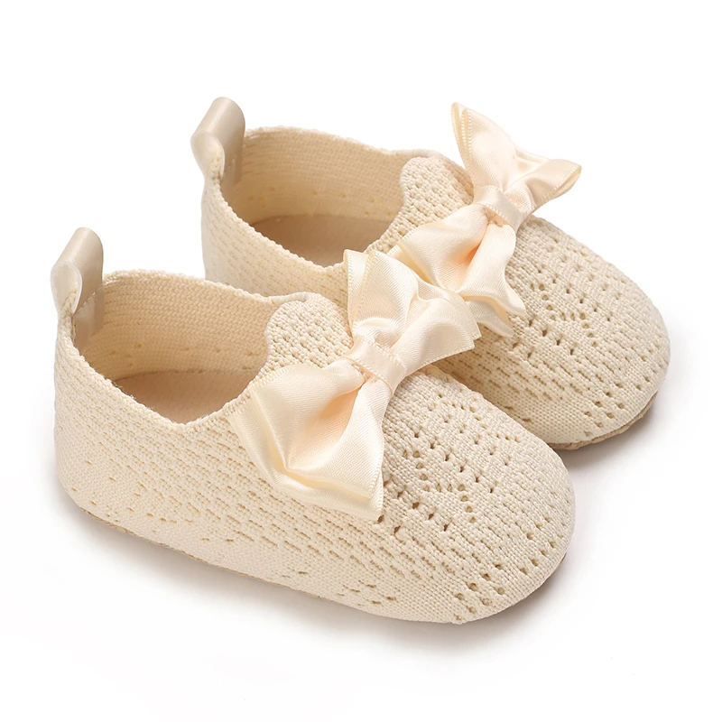 Zapatos de primavera y otoño para bebé, calzado infantil con lazo para niña pequeña de 0 a 18 meses, suave, transpirable, suela antideslizante, alta calidad