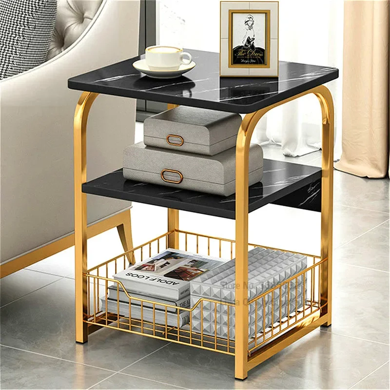 Tea Table, Office End Table, Wood Square Magazine Shelf, Movable Bedroom Desk, Living Room Furniture, Compact Organizer