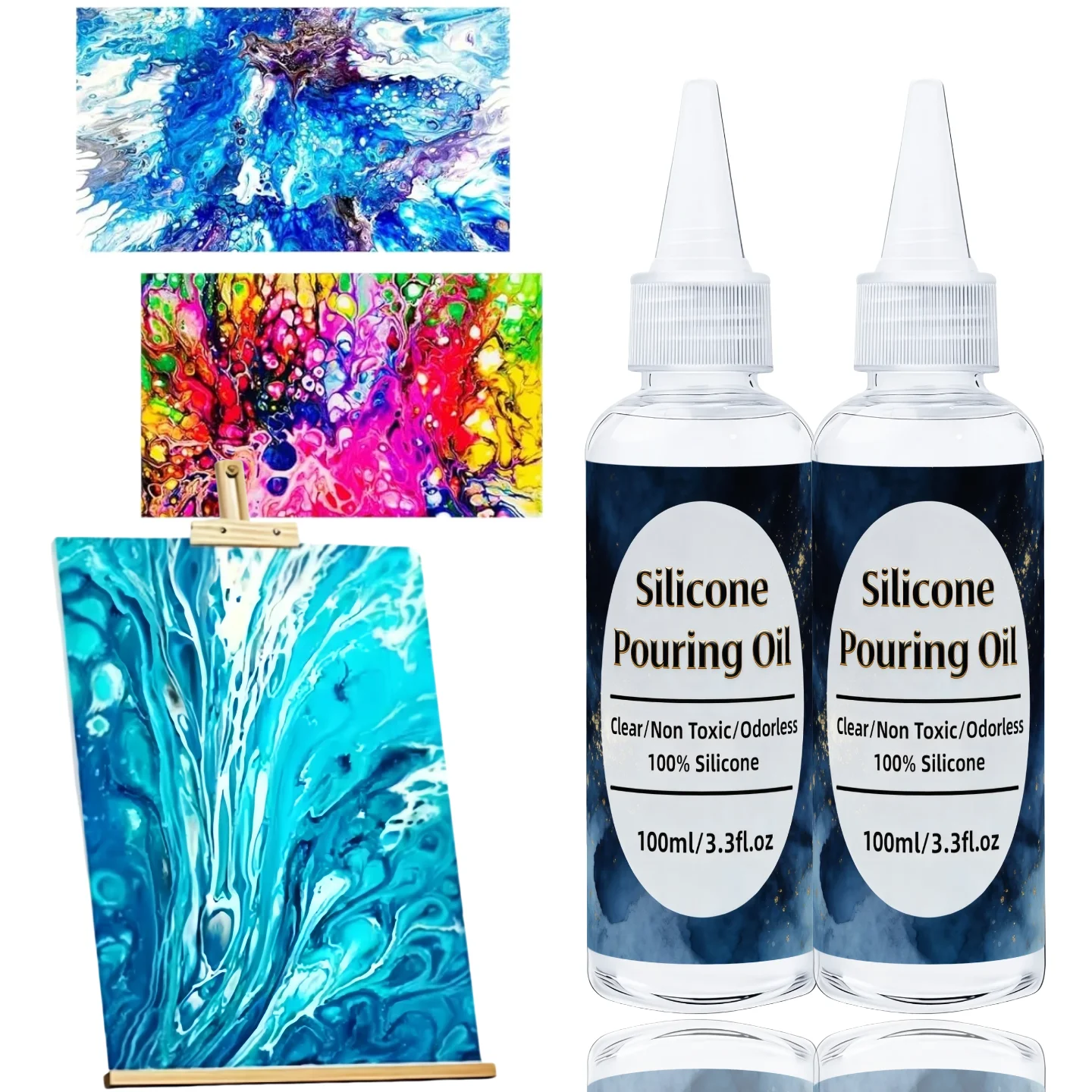 Resin Art Pouring - 3.3oz/6.76oz silicone Pouring oil Cell Creation