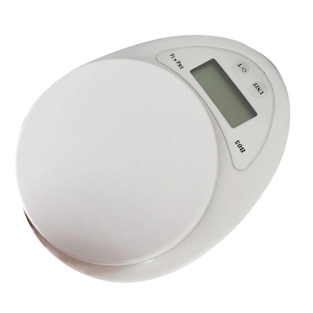 Durable ABS Digital Kitchen Scale White Touch Button Food Scale Battery Operated Tare Function Coffee Scale Meal Prep