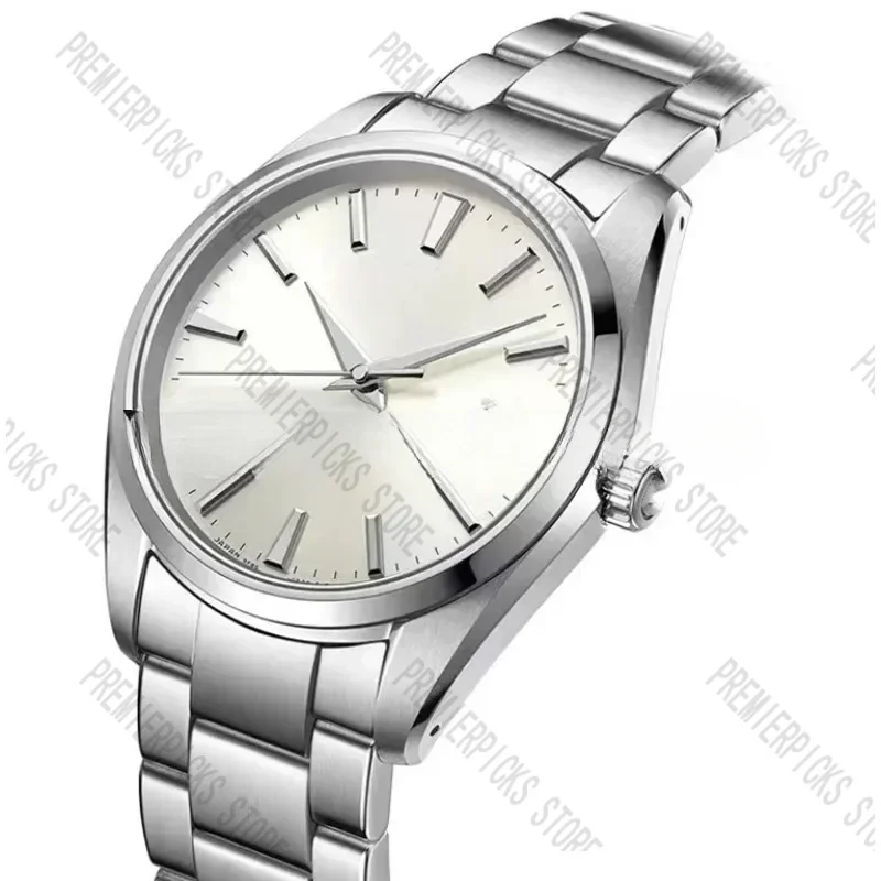 

Customized quartz sapphire five-sided grinding pointer calendar original steel band Round copy SBGP009,