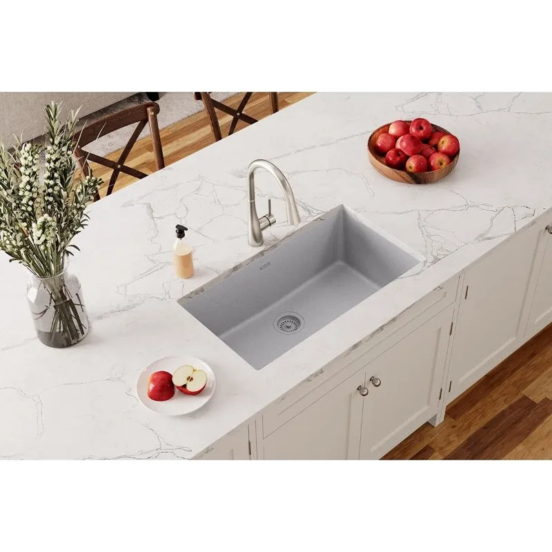 Quartz Classic ELGRU13322GS0 Greystone Single Bowl Undermount Sink