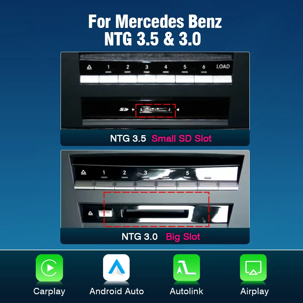 AUTOTOP Kabelloses CarPlay Nachrüst-Kit Decoder für Mercedes NTG3.0 NTG3.5 S-Klasse W221 2006-2012 Android Auto Modul GPS BT Wi-Fi – Detail 5