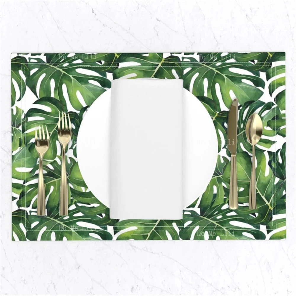 Hibiscus Botanical Tropical Garden Monstera Leaves Celestial Hawaii Wine And Cheese Medley Fruit Party Placemats