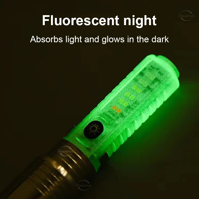 Lighting 1800m High Power Led Flashlights Fluorescence Rechargeable Flashlight With Side Light Strong Magnet Multifunction Torch