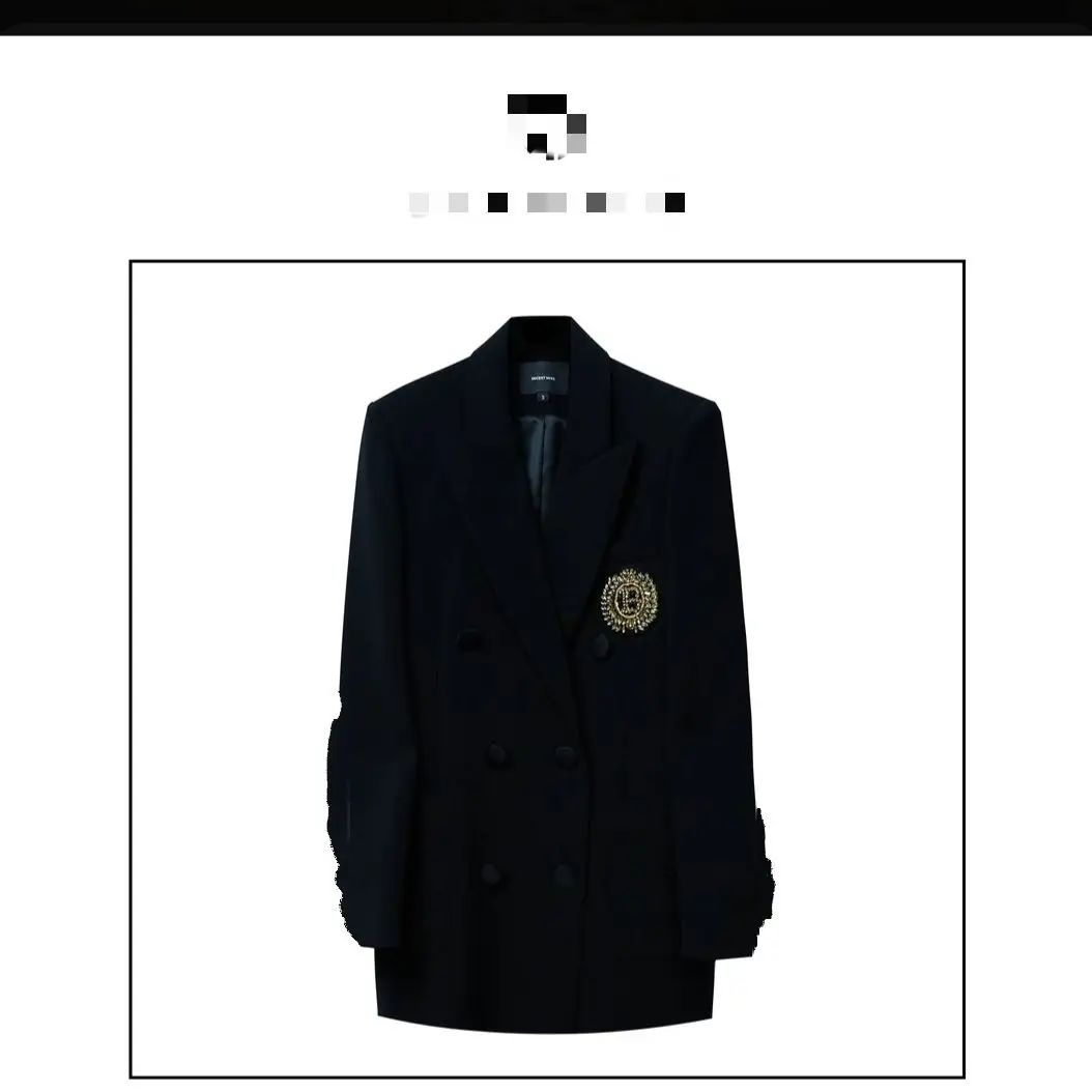 

Новое осеннее пальто средней длины с узором, женское деловое повседневное пальто с длинными рукавами, однотонное, двубортное