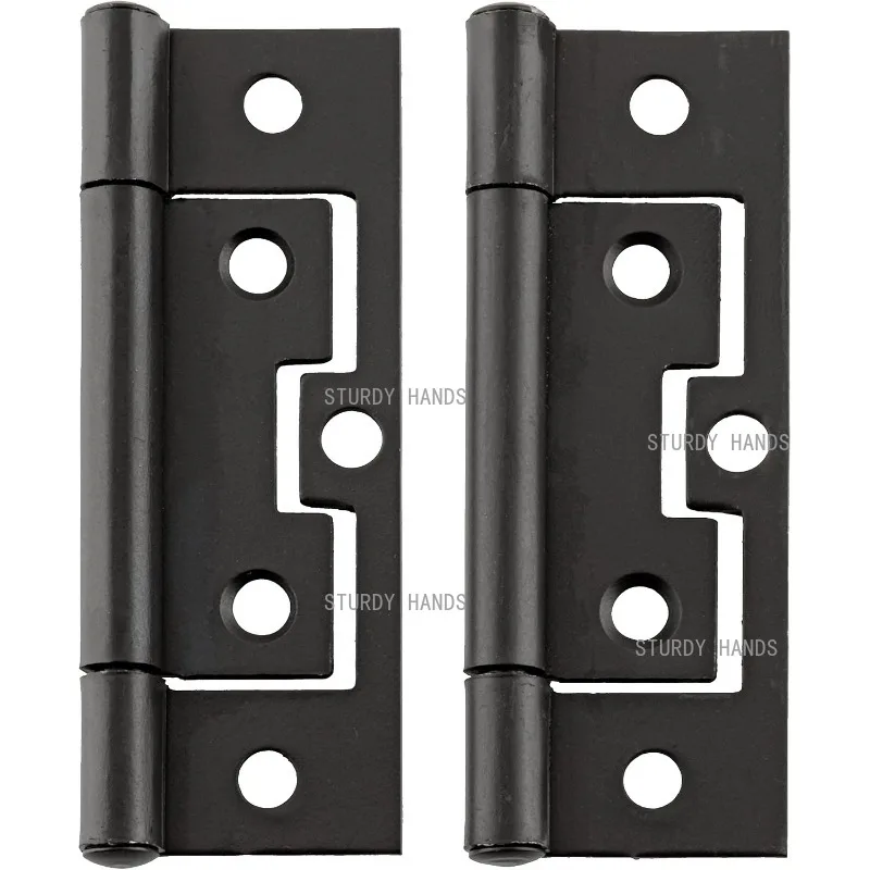 2PCS 70x40mm Metal Black Hinge, Seamless Door Hinge, Suitable for Wooden Doors and Cabinets, Furniture Hardware Accessories