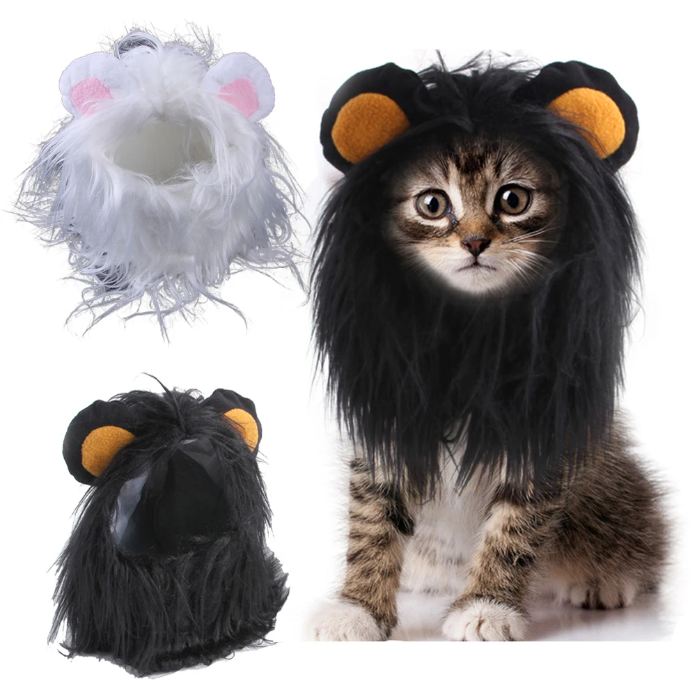 Puppy Cat Cosplay Fantasy Mask Headwear Lion Mane Funny Cute Pet Disguise Costume Accessories Animal Roleplay Fantasia Prop