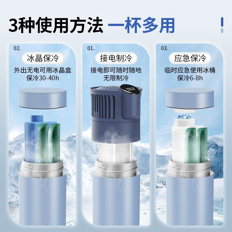 Portable rechargeable car mini refrigerator for medicine can be put on the plane refrigeration cup