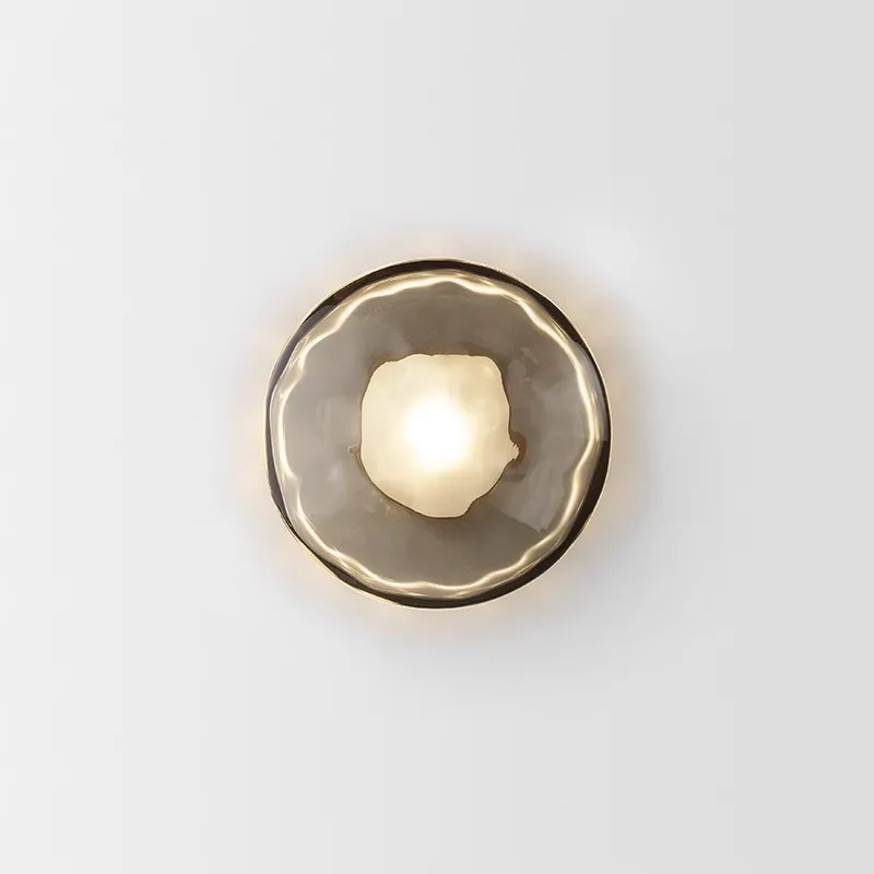 Postmodern Rotundity Clear Glass Wall Lamps Designer Minimalist Art LED Wall Sconces Hallway Aisle Hotel Entrance Bedside Lights