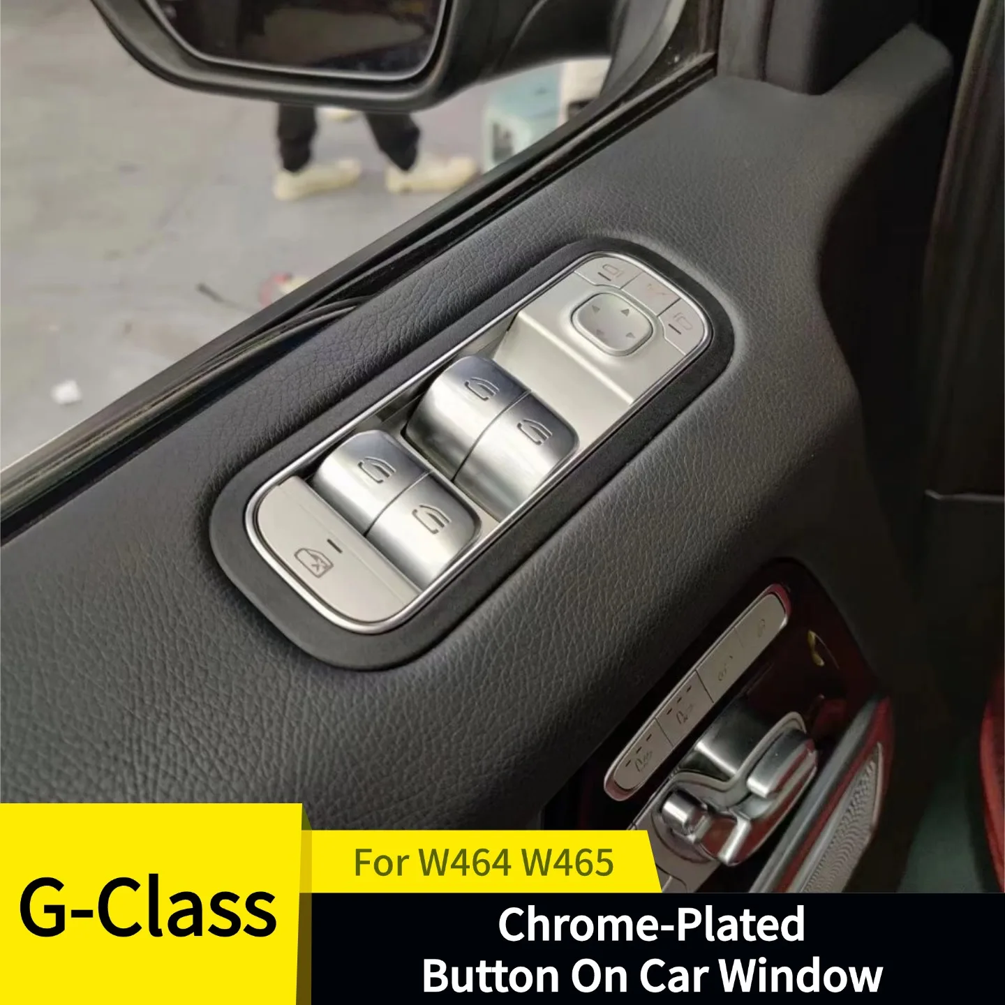 Power Window Lifter Chrome Silver Switch For Mercedes-Benz G-Class W464 W465 2019-2026 Door Window Control Button Interior Parts