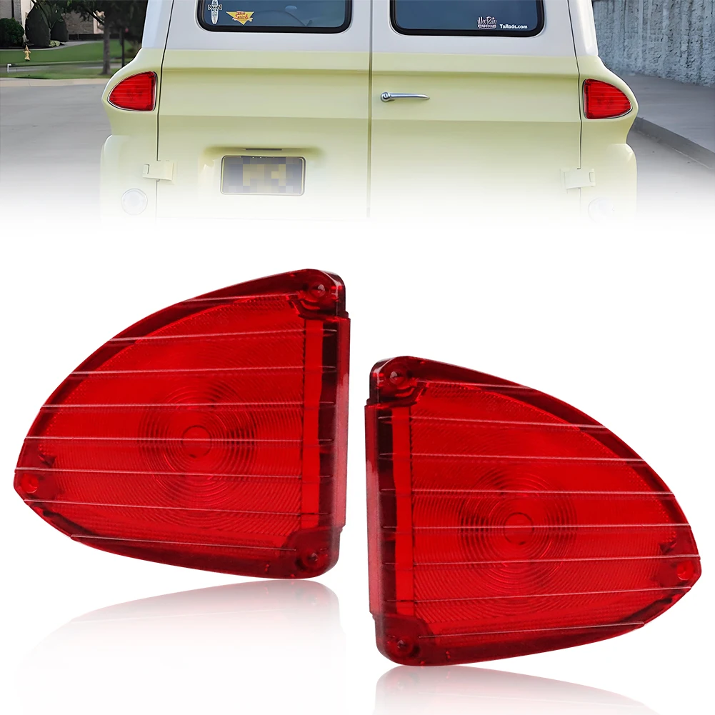 

2Pcs Rear Bumper Reflector Light Brake Light Tail Light Cover For 1960-1966 Chevrolet C10/C30 Panel Truck Chevrolet GMC Suburban