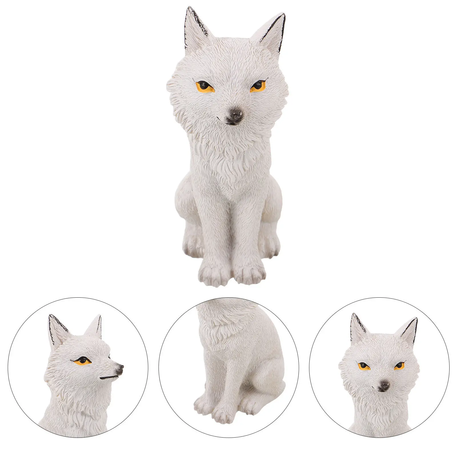 Mini Small Resin Fox Statue Outdoor Garden Bonsai Plant Pot Fairy Garden Landscape Micro Scene Tabletop Decoration