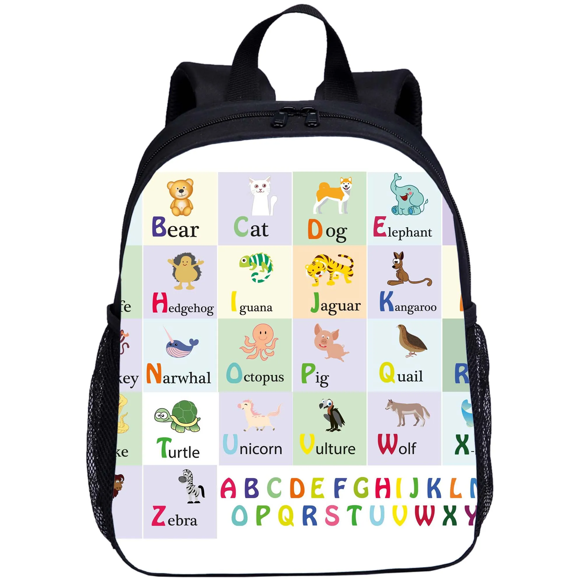 Animal Letter Alphabet Pattern Children's Backpack Kids Cute Backpack Suitable for Boys Girls School Bag 16 Inches Book Bag