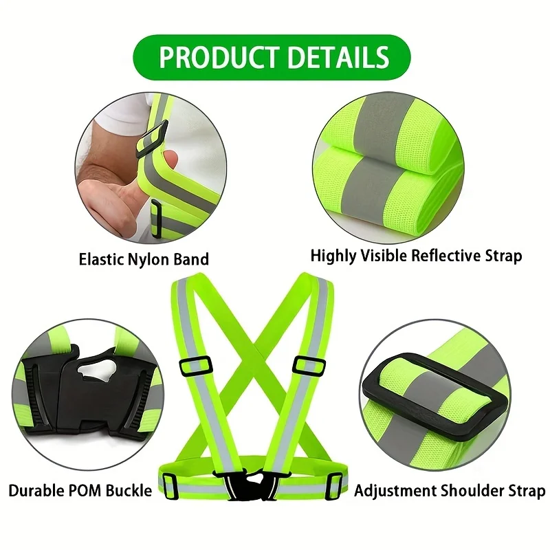 High Light Reflective Belt Stripe Strap Safety Night Running Jogging Biking Adjustable For Adults Children