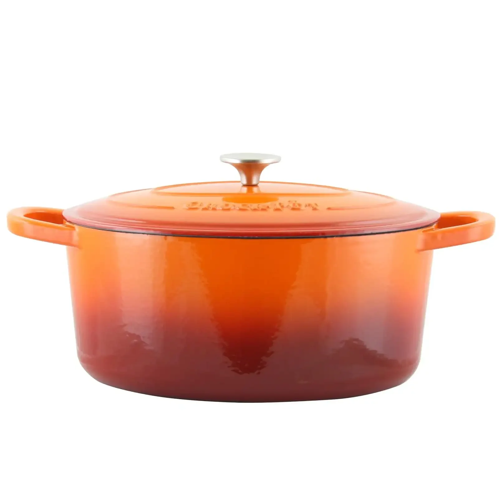 

7 Qt Oval Dutch Oven - Sunset Orange - Enamel - Brushed SS Hollow Knob
