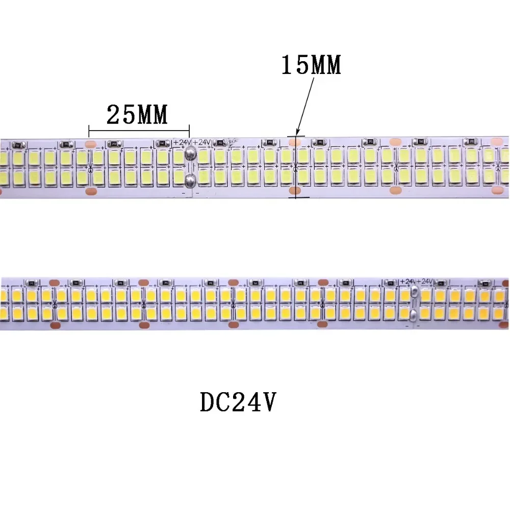 240 leds/m 480 leds/m 12V 24V 2835 taśma LED light dwurzędowe IP20 5 m/rolka taśma LED biały/ciepły biały 1200LED/5m 2400leds/5M