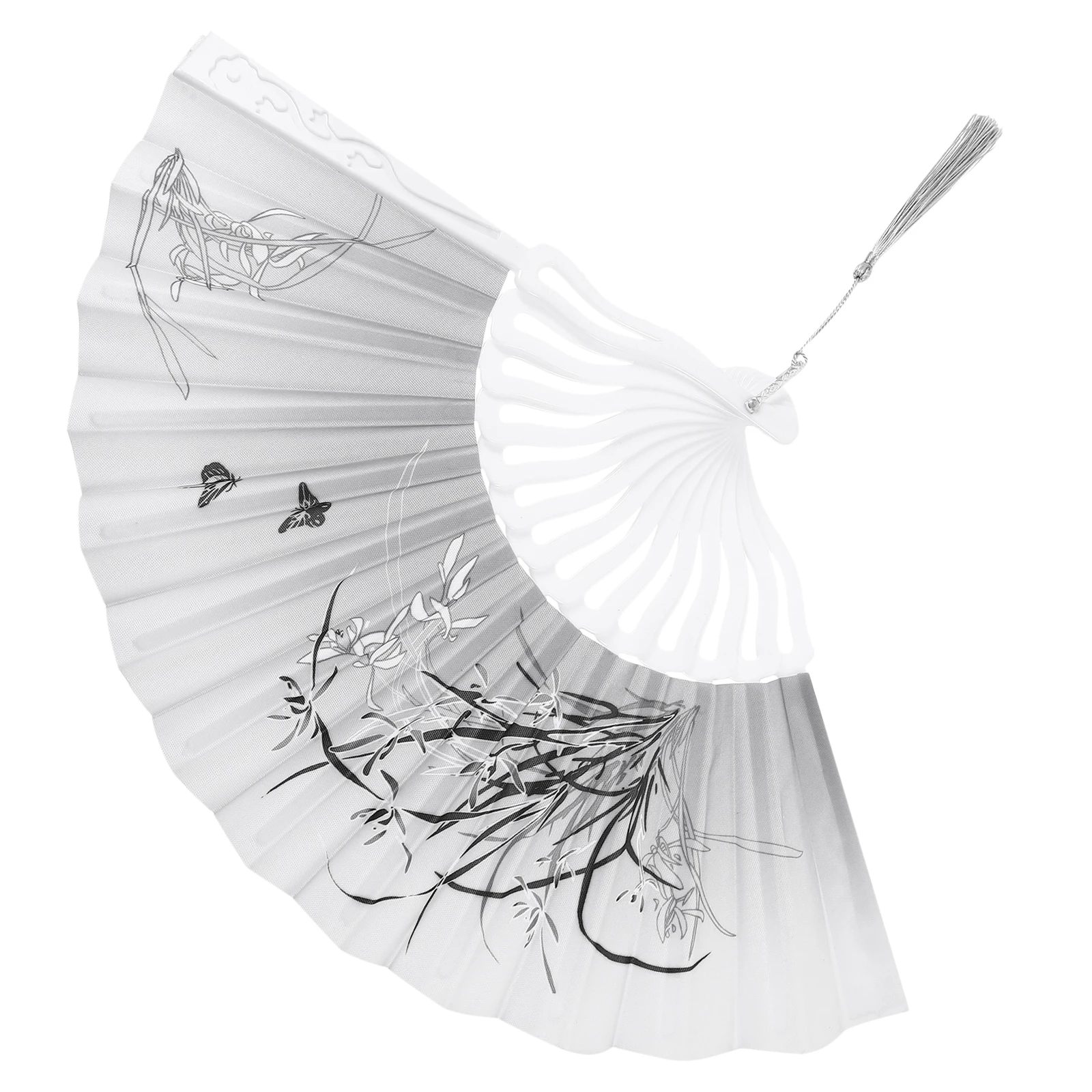 

Vintage Chinese Folding Fan Handheld Tassel Elegant Design Foldable Wedding Dance Party Fan Traditional Folding Fans