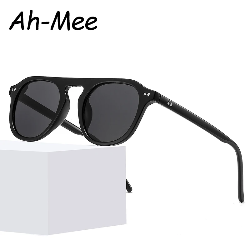 Hiking Camping Fashion Oval Anti Light Glasses For Men Women Vintage Brand Designer Punk Shades Unisex Steampunk Rivet Eyewear - view 3