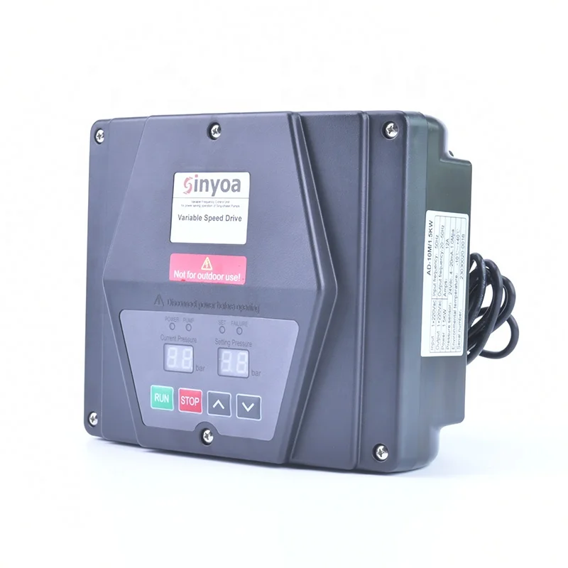 1.5kW Single Phase Input Variable Speed Drive Smart Water Pump Auto Drive Frequency Inverter for Constant Pressure Water Supply