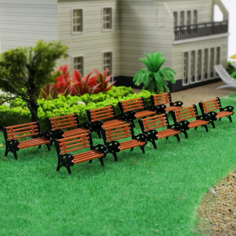 15Pcs Model Train Doll House Miniature Bench Scale Settee Park Layout Sand Table Model Kids Toys Scene Decoration Ornament