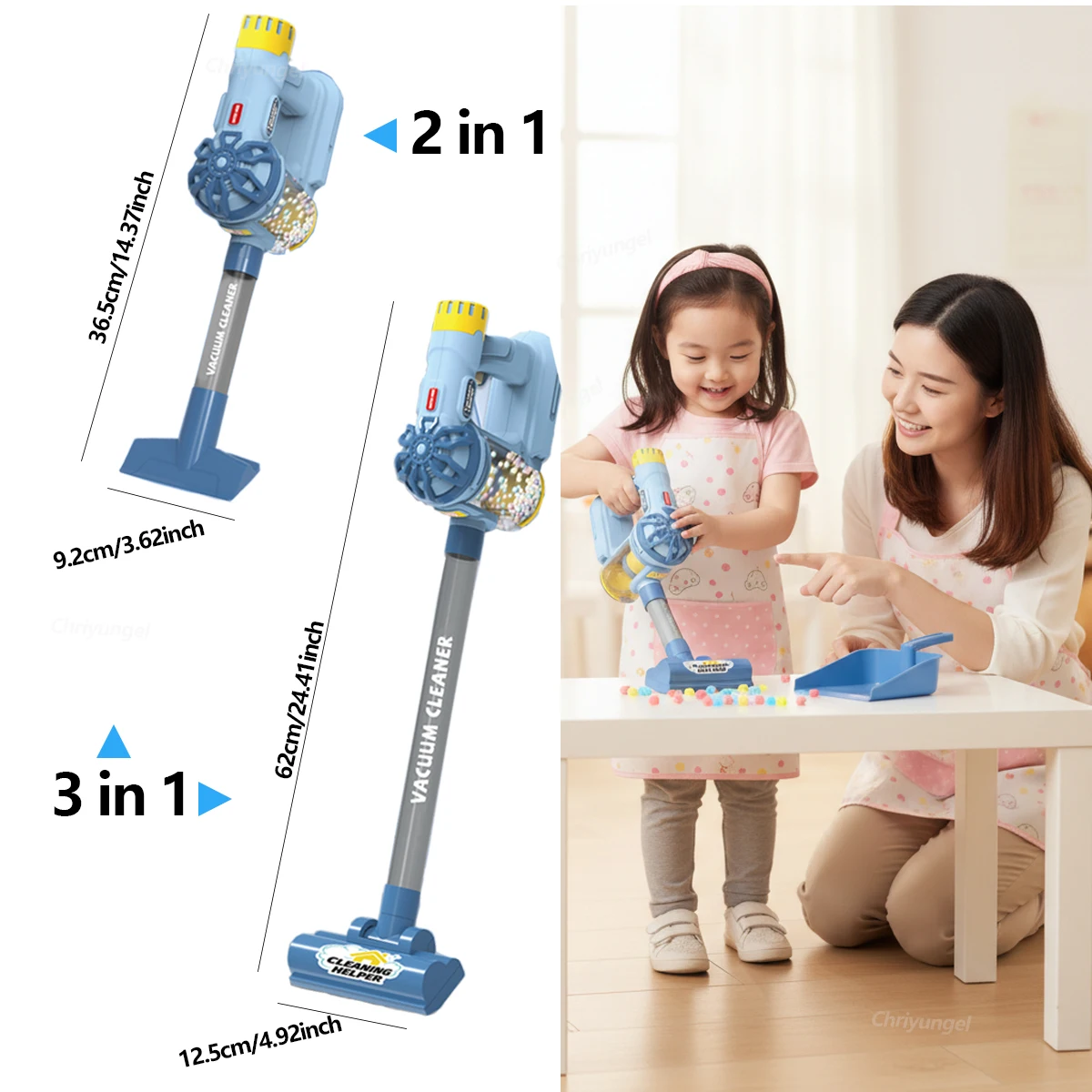 Staubsauger-Spielzeug für Kinder, elektrisch, realistisch, Rollenspiel, Haushaltsreinigung, pädagogisches Geschenk für Kleinkinder, Jungen und Mädchen – Detail 12