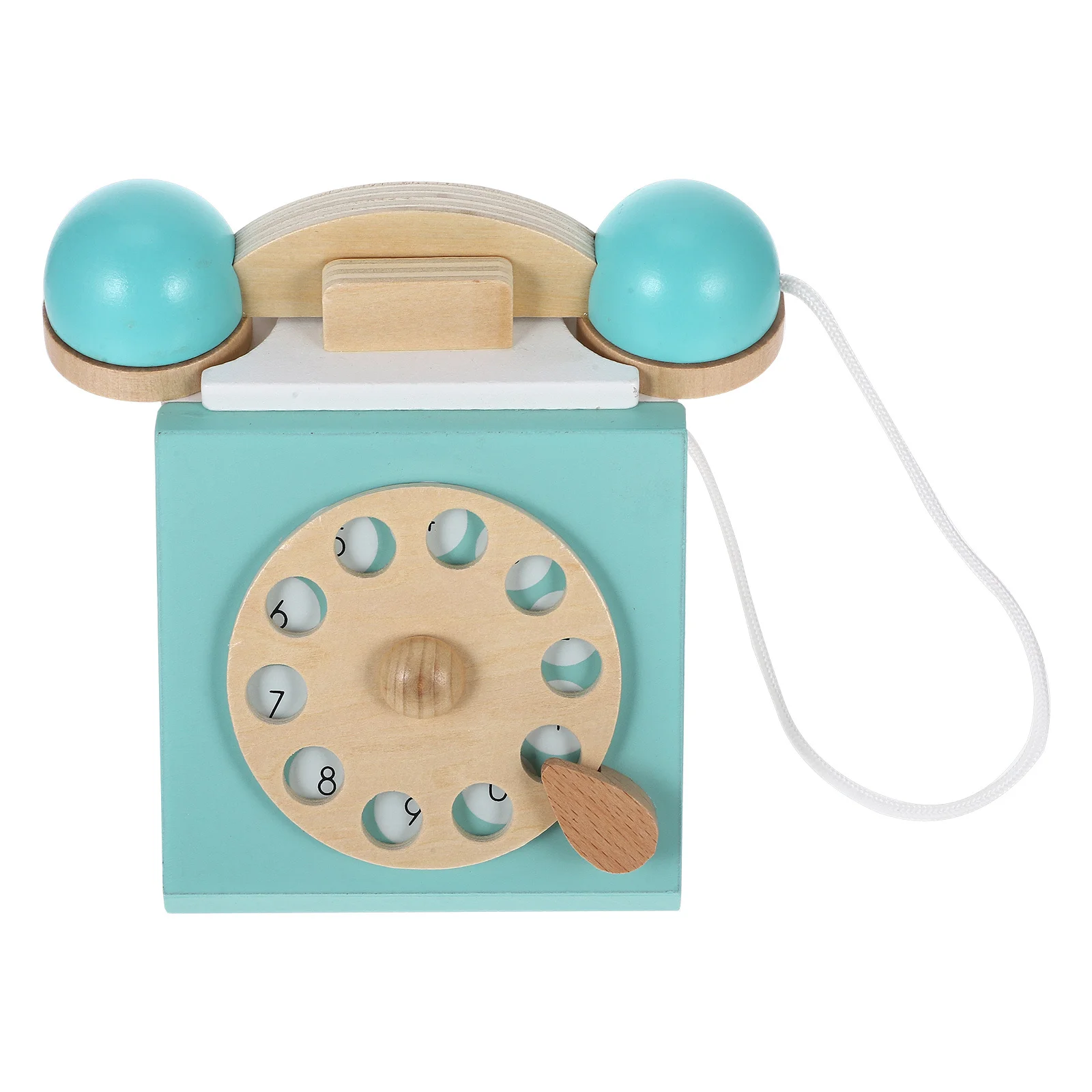 لعبة الهاتف الخشبي للأطفال، إدراك الأرقام، التعليم المبكر، قرص محاكاة عتيق، الأجهزة المنزلية