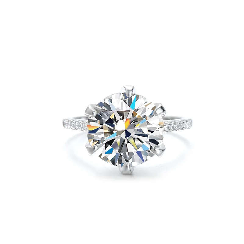 

Горячая распродажа: Женское кольцо из стерлингового серебра S925 с муассанитом, покрытие PT950 платиной, роскошное, цветное, 5 карат, имитация бриллианта