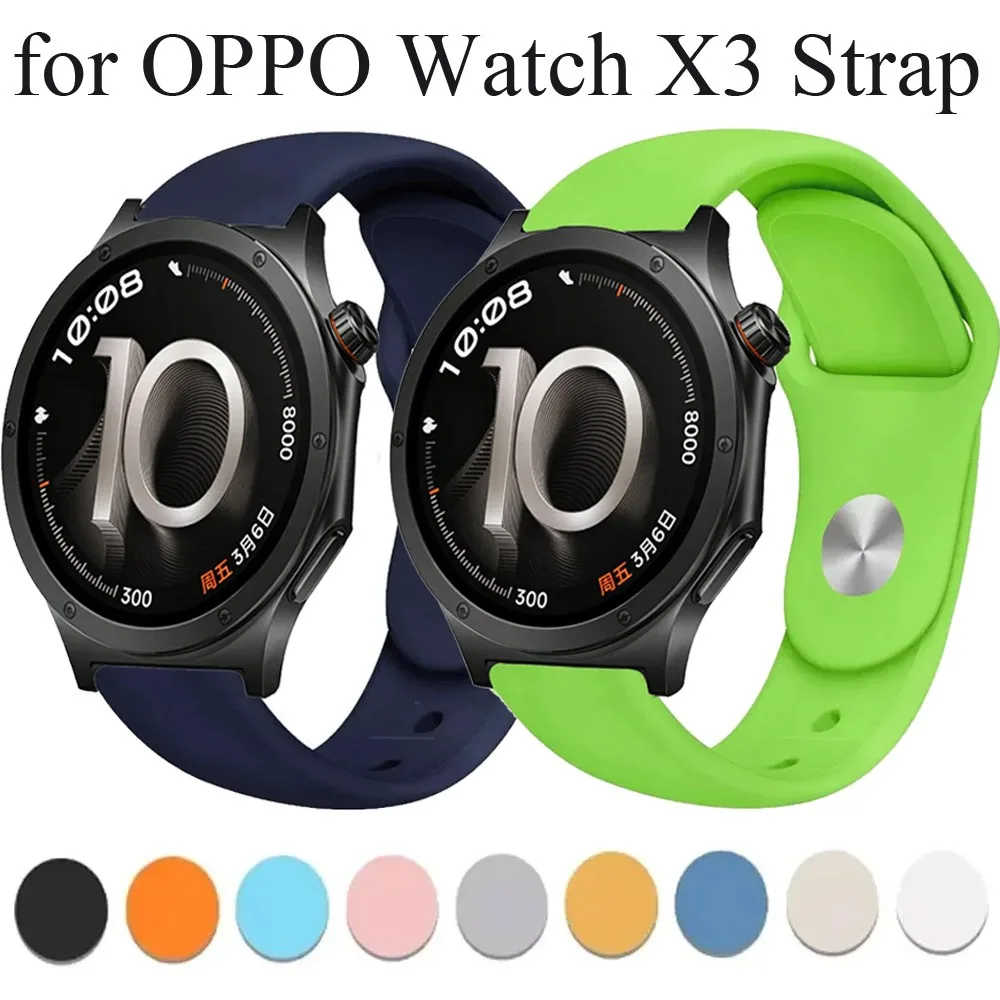 18/20/22mm Weiches Silikonarmband für OPPO Watch X3/X3 Mini Amazfit T-REX3 Pro Atmungsaktives Sportarmband für Huawei Watch 5 4 GT6-5-4 46mm