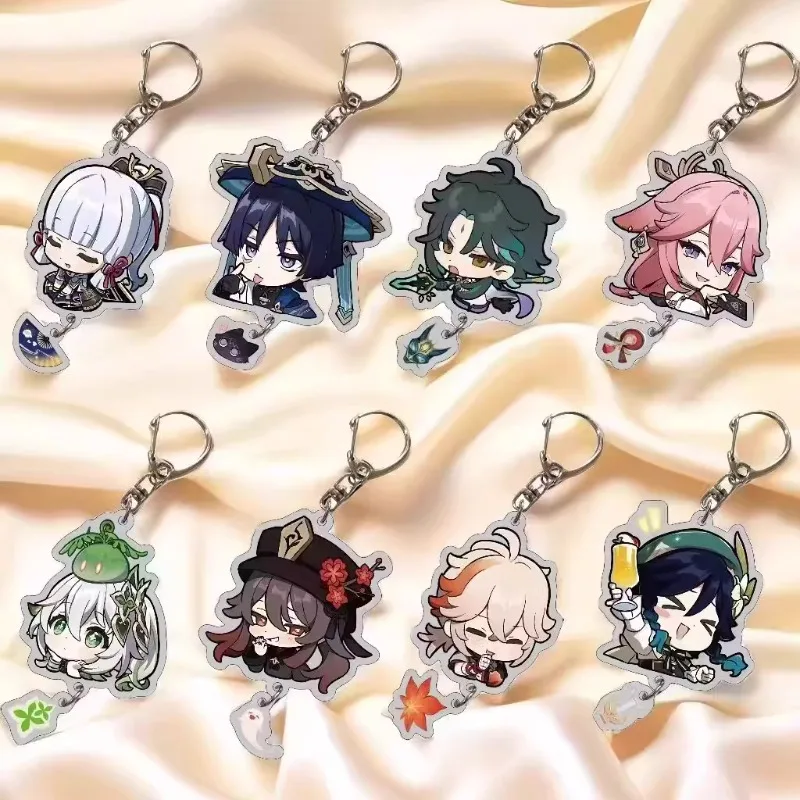 Genshin Impact Furina Yelan سلسلة مفاتيح شخصية عصرية ملحقات أكريليك خفيفة الوزن مناسبة لهدايا الحقائب المدرسية #3
