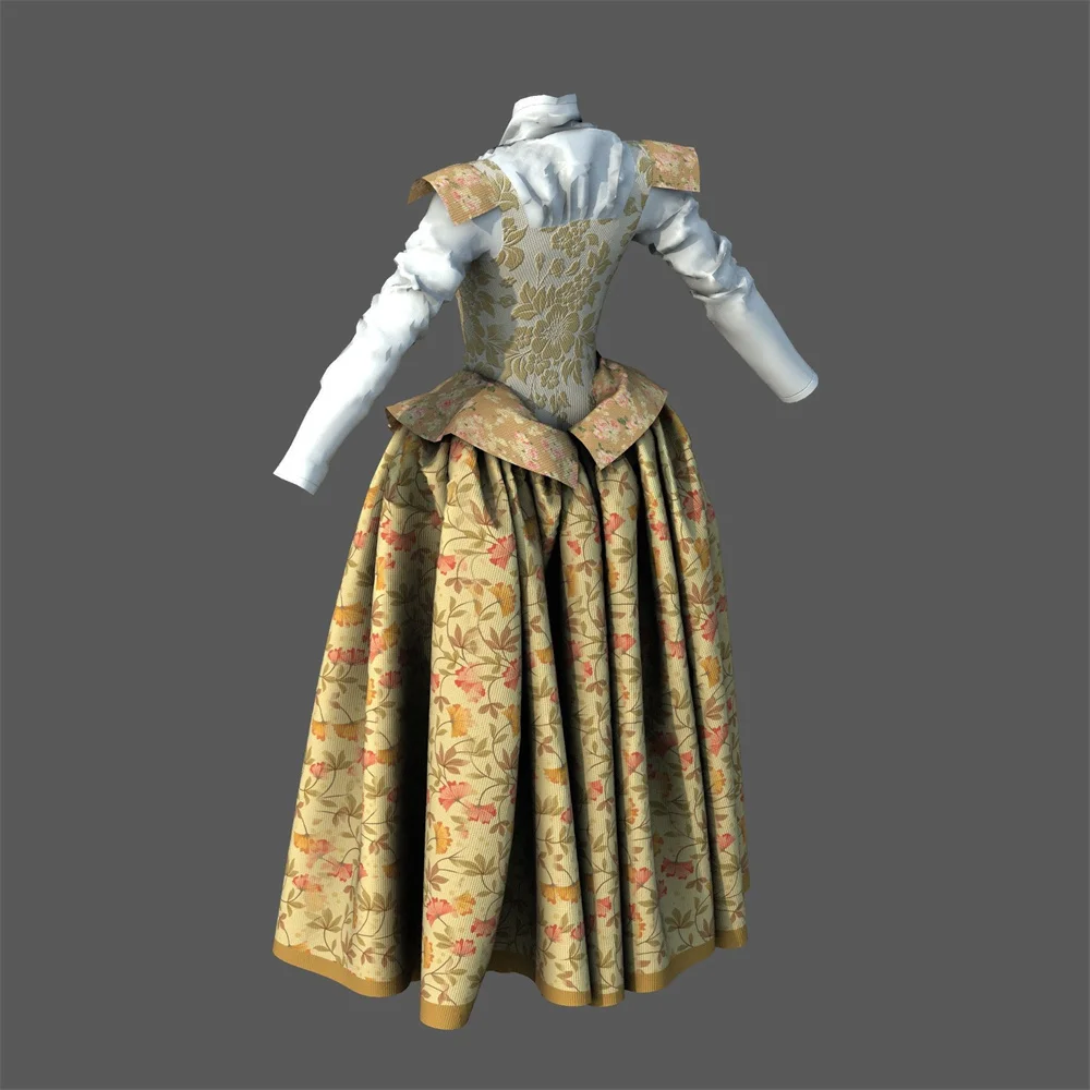 1885s أزياء المحكمة الملكية الفرنسية الباروك فستان زهري مساء الفيكتوري حفلة تنكرية ثوب الكرة