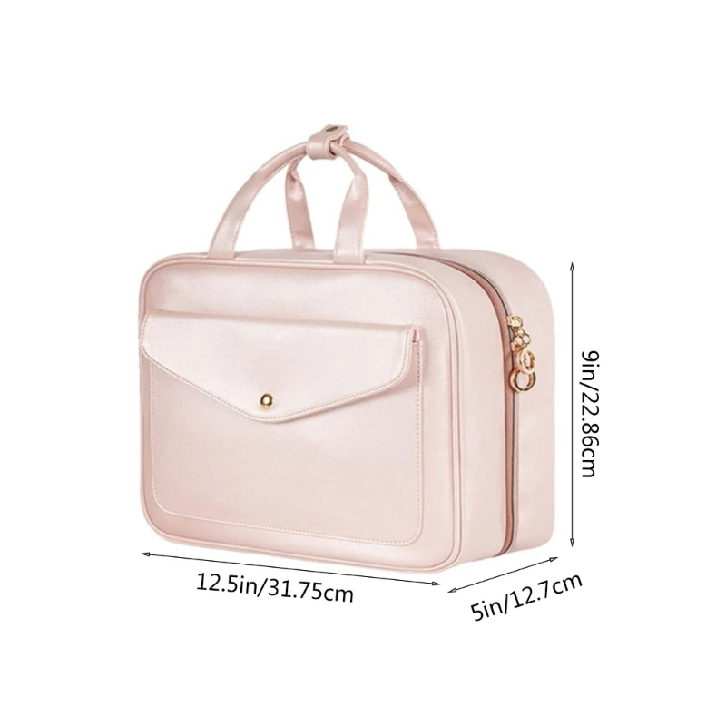 Women Makeup Bag with Hanging Hook Travel Cosmetic Bag Toiletries
