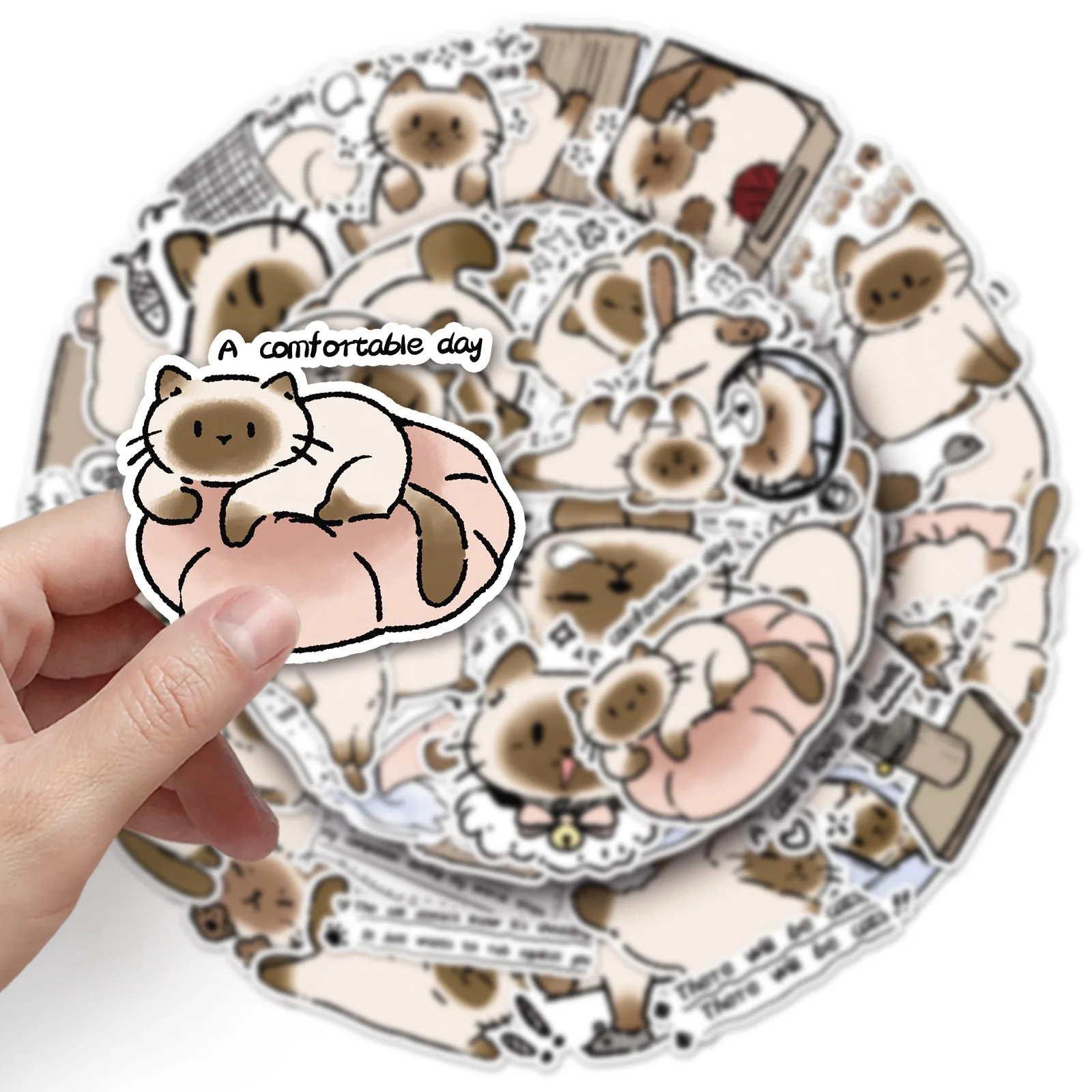 

10/50PCS Siamese Cat Stickers Cute Cat Graffiti Animal Cartoon Sticker Fridge Luggage Laptop Phone Guitar Car Bike Decals Toy