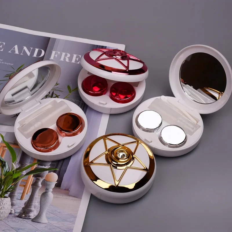

Contact Lens Case Diamond Lens galaxy myopic glasses high-end partner compact pressure-resistant portable dual