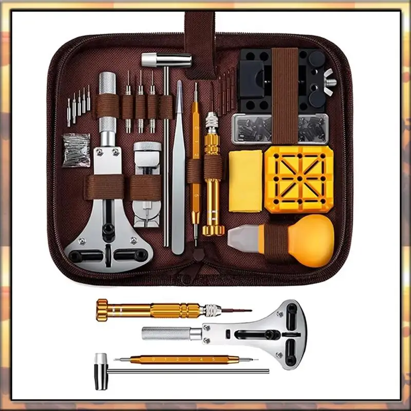 

AS59 147 Pcs Watch Adjustment Tool Kit Watch Repair Kit Watch Battery Replacement Tool Kit, Watch Back Remover Tool