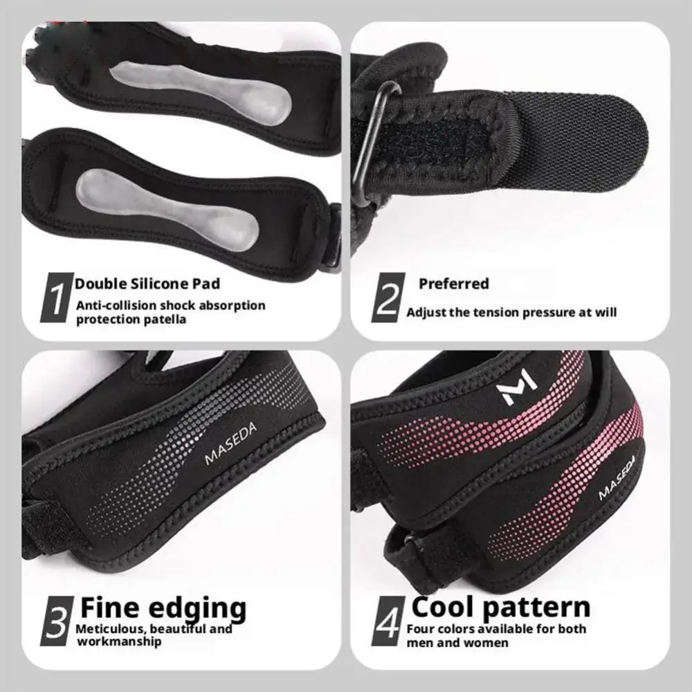 

1Pc New Adjustable Double Patellar Band Breathable Comfortable Patella Knee Brace Knee Support Knee Patella Stabilizer Strap