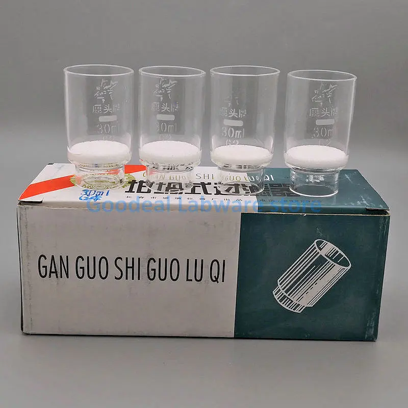 

10pcs/lot Lab Clear 30ml/40ml Glass Vertical Melting Crucible Crucible with G1-G5 Sand Core Filter for Aboratory Chemistry