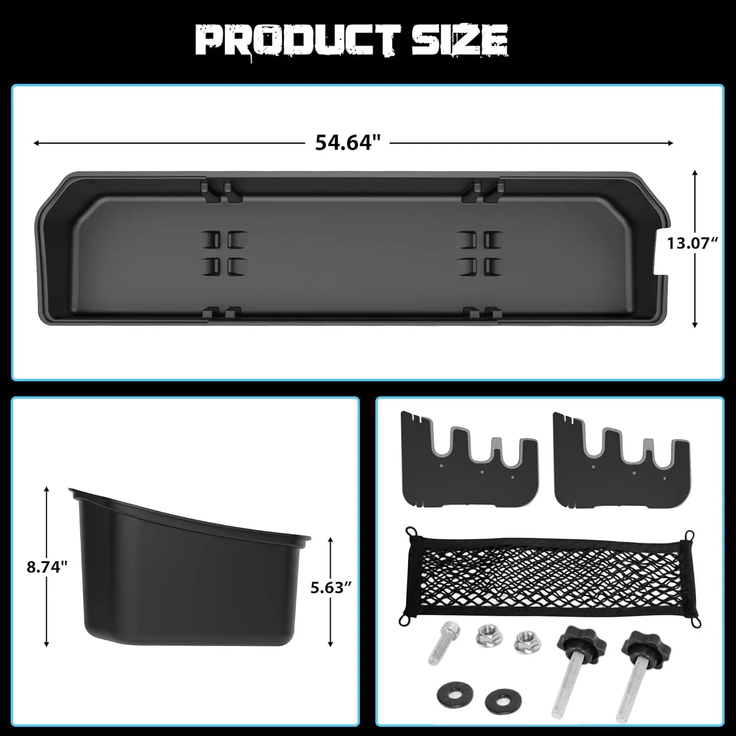 Rangement sous siège compatible avec Ford F150 (2015-2024) et Super Duty (2017-2024) smile Crew / Crew engagés, F-150 F250 F350 F450 F550