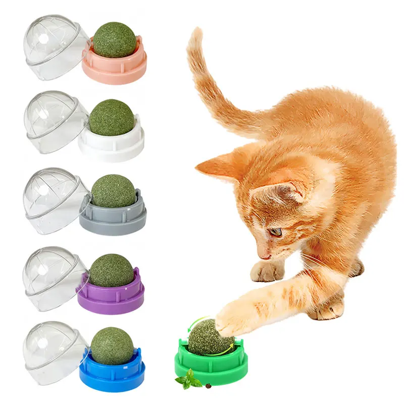 

Natural Catnip Cat Wall Stick-on Ball Toy Scratchers Treats Healthy Natural Removes Balls to Promote Digestion Cat Grass Snack