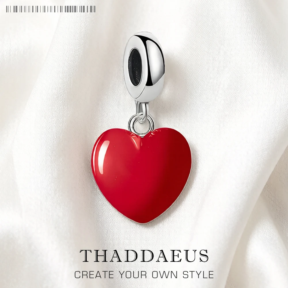 Fashion Hot Red Heart Pendant Dangle Charm For Women New 925 Sterling Silver Romantic Gift