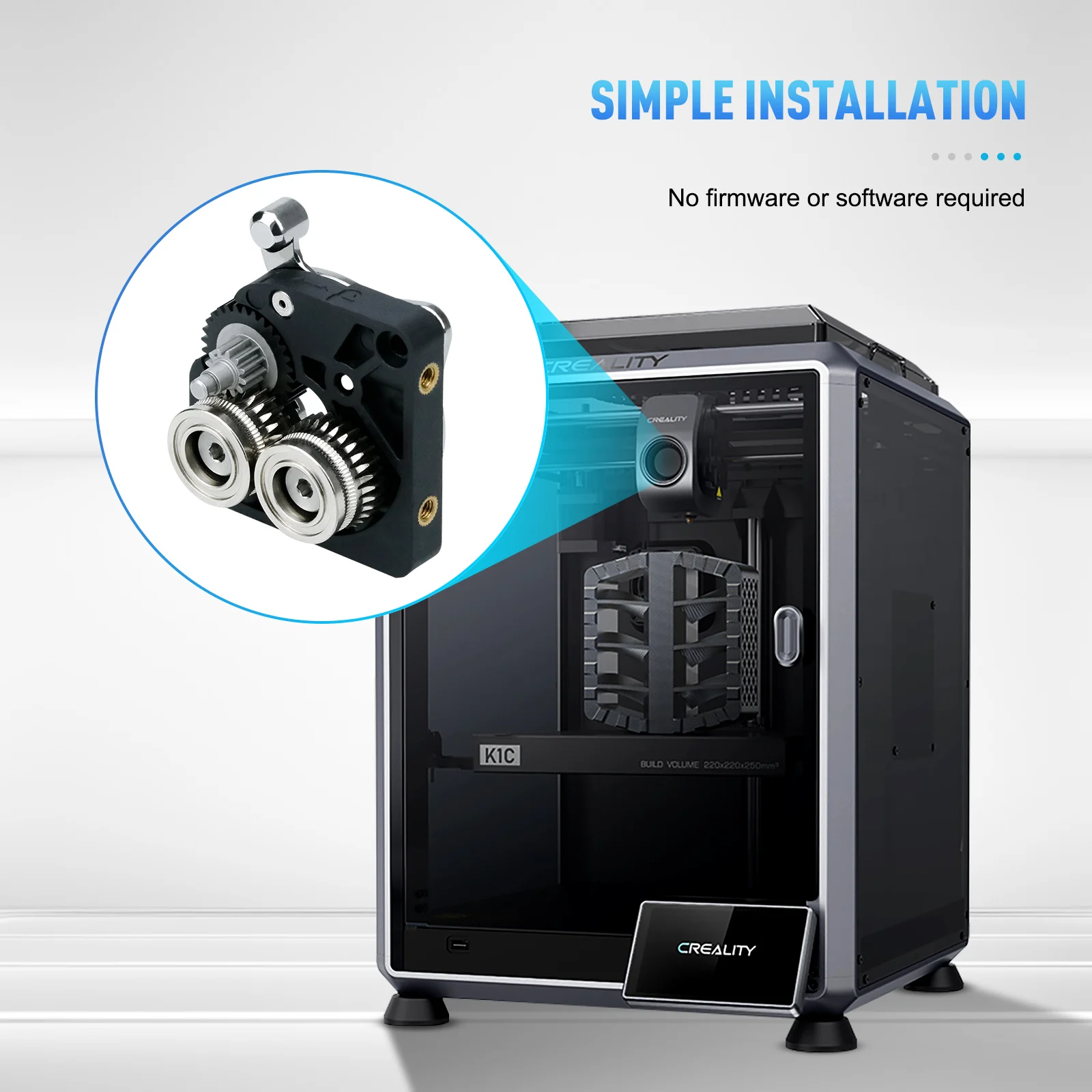 기어 니켈 도금 고경도 모든 금속 필라멘트 드라이브 기어, Creality K1 Max/K1 EXTRUDER 기어, 3D 프린터 부품, K1C 압출기