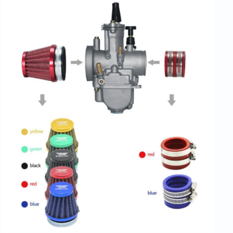 

Air Filter Adapter Fit For ATV Motorcycle PWK Carburetor 21 24 26 28 30 32 34mm， for ATV Dirt Bike GO KAR